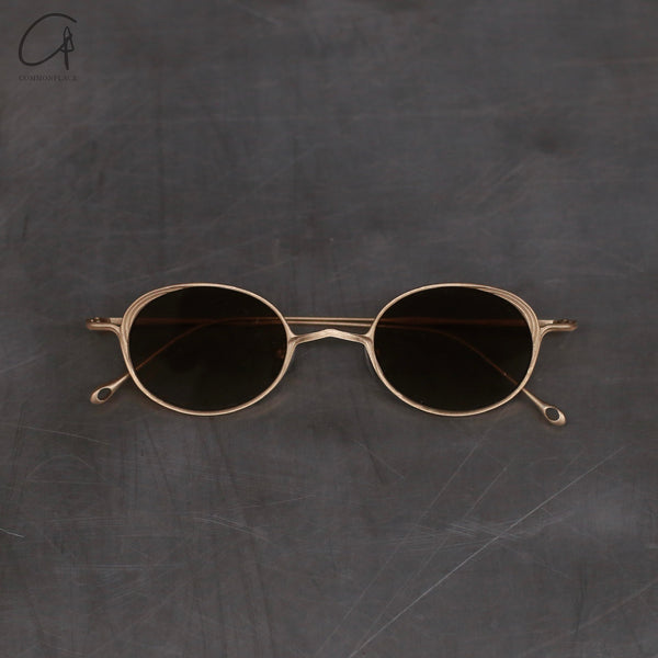 Rigards RG1076TI series oval frame sunglasses RG-RG1076TI-GJKJBQT antique gold frame gradient bronze